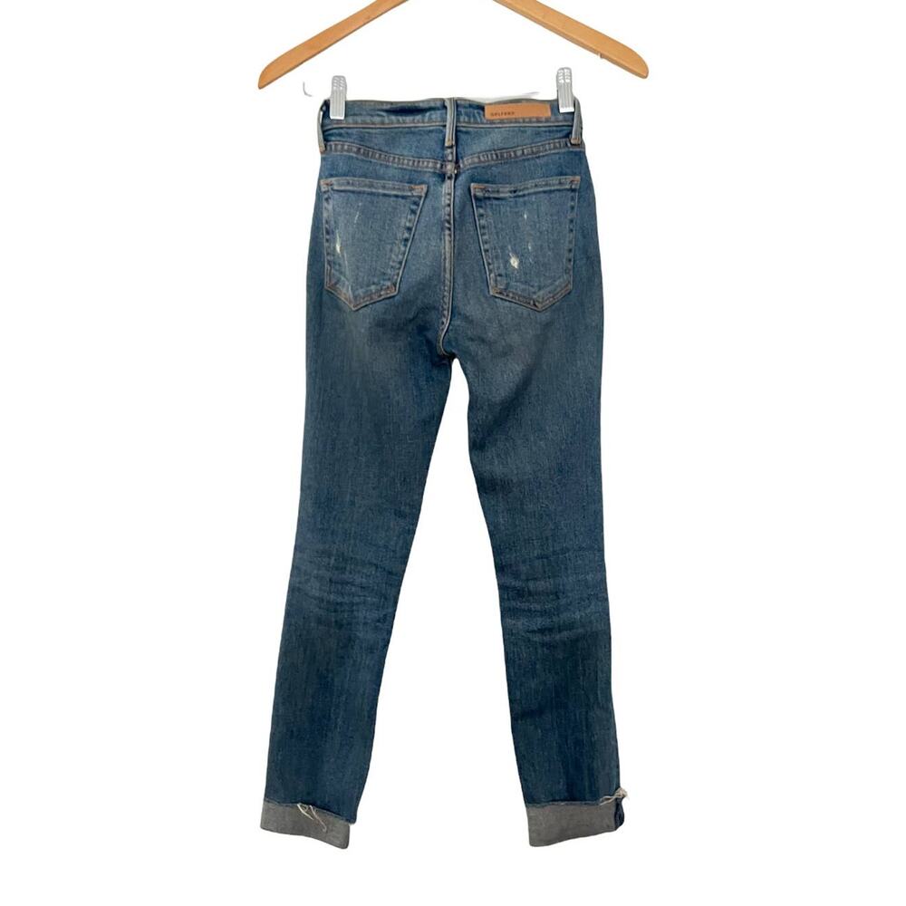 REVOLVE GRLFRND Womens Karolina Jeans Skinny Raw Hem Roll Up Blue Size 23 - Picture 2 of 10